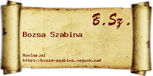 Bozsa Szabina névjegykártya